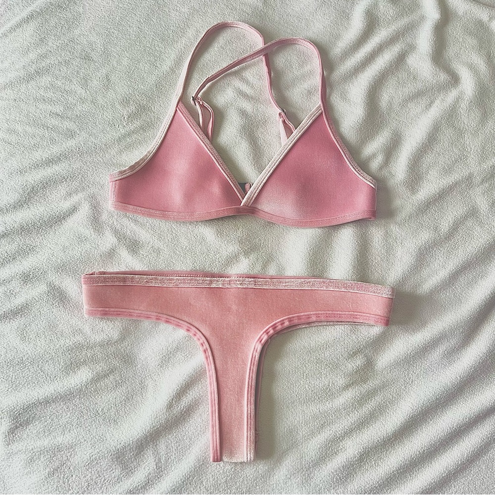 HOAKA SWIMWEAR NEOPRENE BIKINI SET - DOLA PINK VELVET